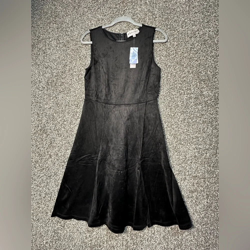 NWT Philosophy Faux Suede Fit & Flare Dress Size 4 - Picture 4 of 6